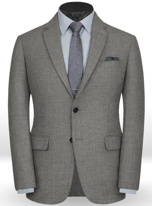 Vintage Rope Weave Gray Tweed Suit - StudioSuits