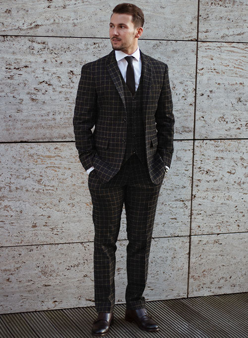Vintage Scottish Black Tweed Suit - StudioSuits