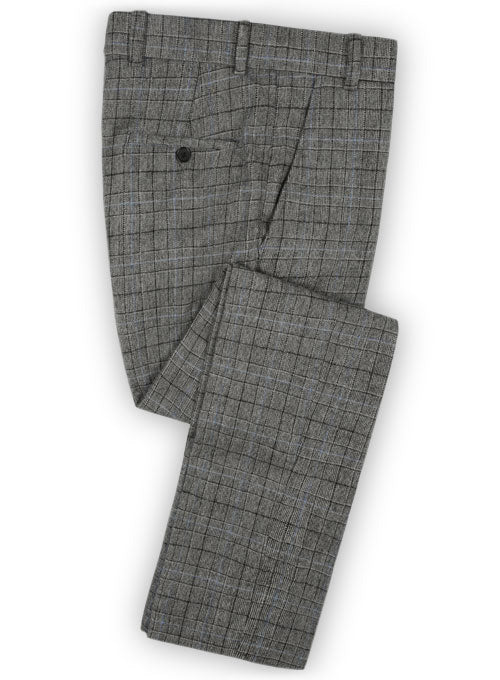 Vintage Sports Checks Gray Tweed Pants - StudioSuits