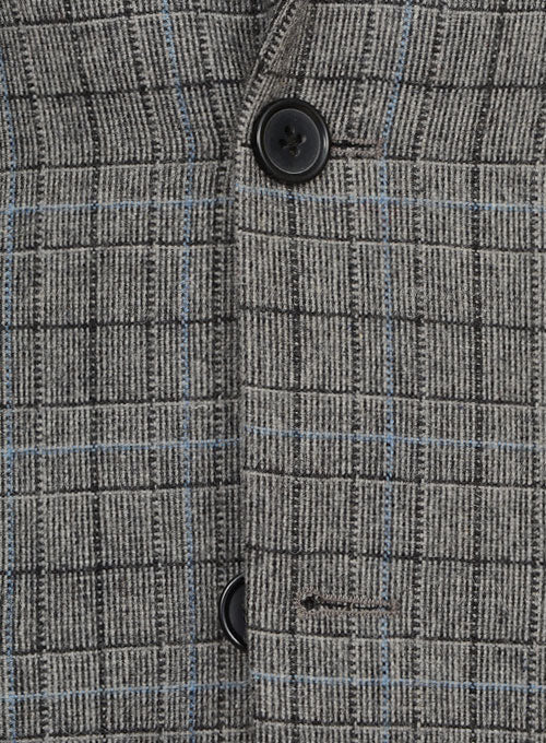 Vintage Sports Checks Gray Tweed Suit - StudioSuits