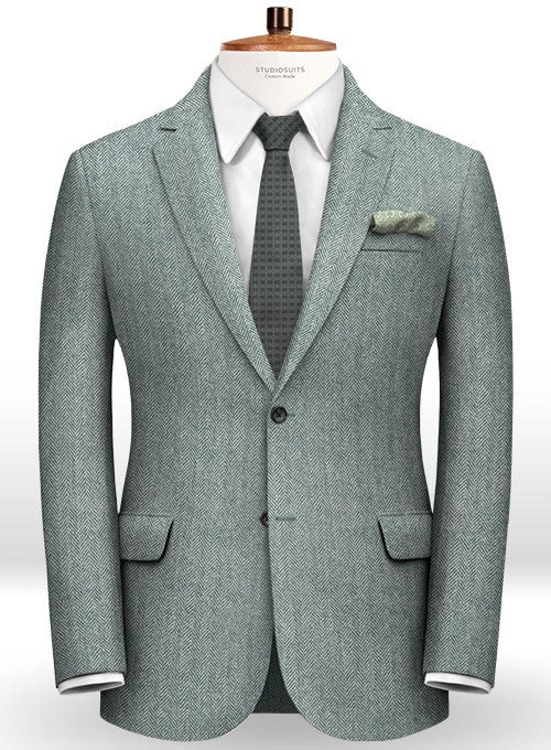 Vintage Blue Gray Tweed Jacket - StudioSuits