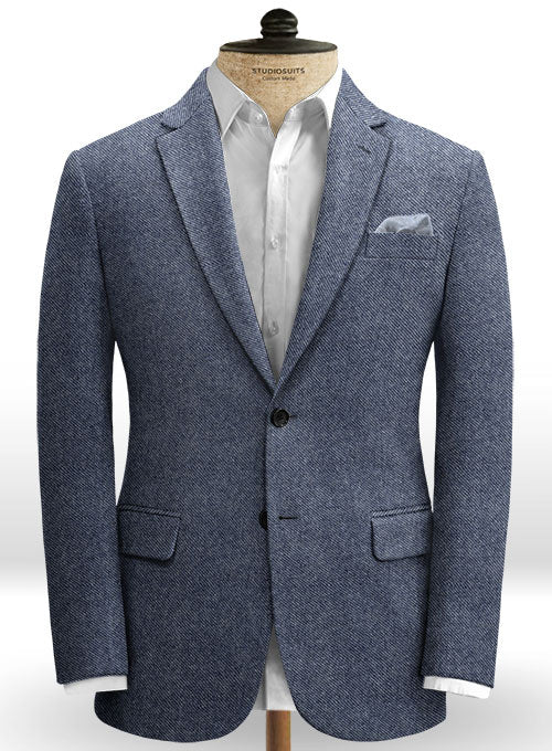 Blue Twill Tweed Suit - StudioSuits