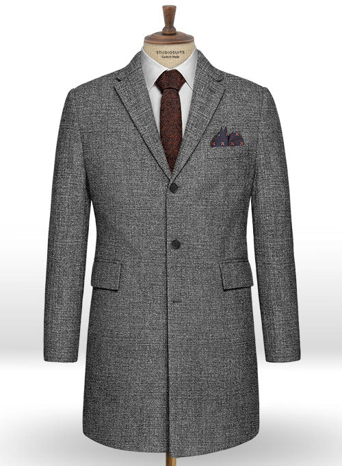 Vintage Glasgow Gray Tweed Overcoat - StudioSuits