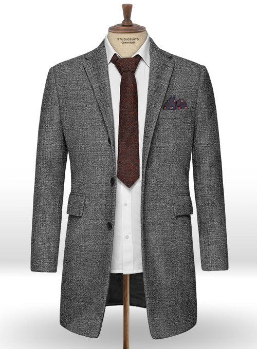Vintage Glasgow Gray Tweed Overcoat - StudioSuits