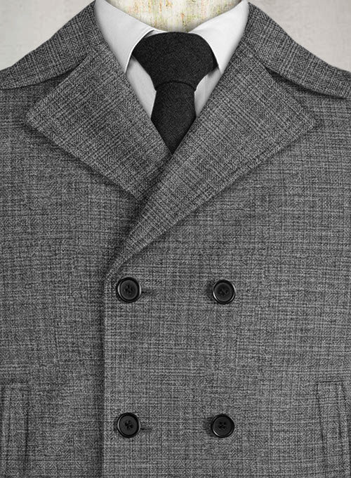Vintage Glasgow Gray Tweed Pea Coat - StudioSuits