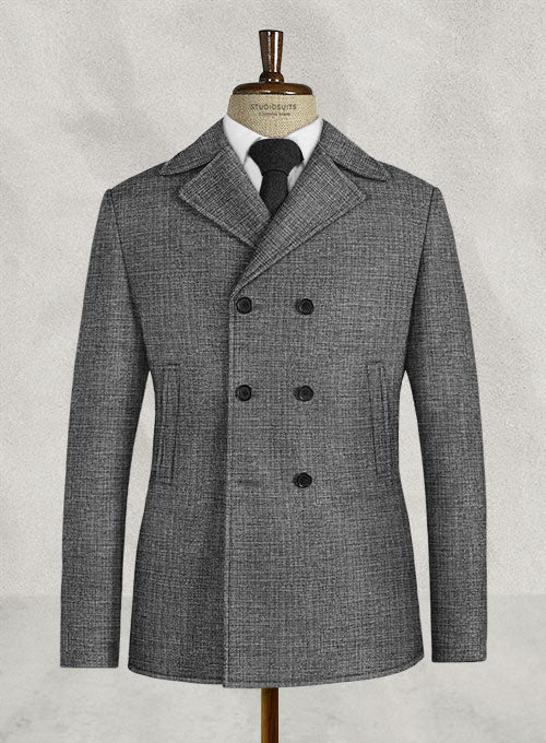 Vintage Glasgow Gray Tweed Pea Coat - StudioSuits