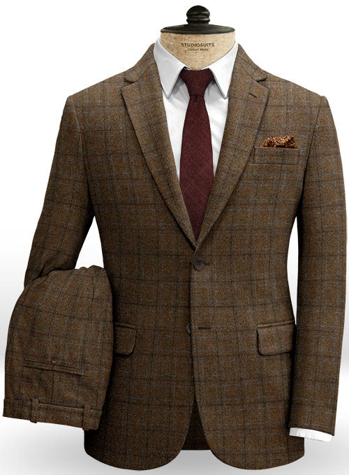 Vintage Jones Brown Checks Tweed Suit - StudioSuits