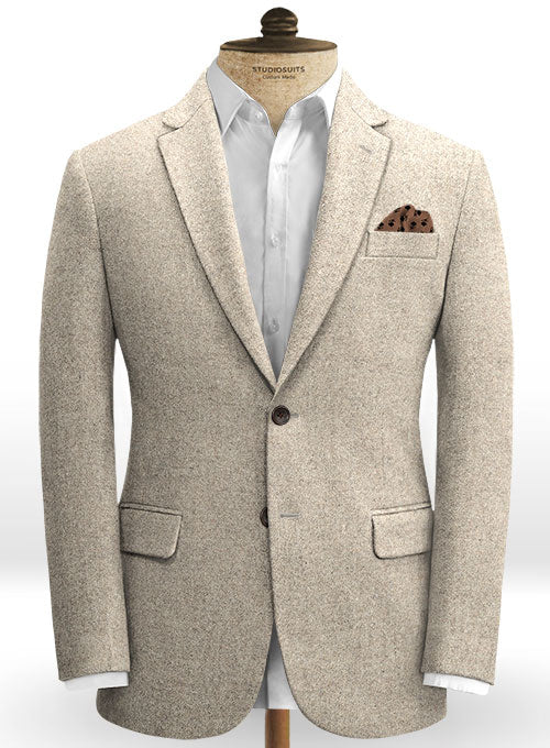 Vintage Plain Light Brown Tweed Suit - StudioSuits