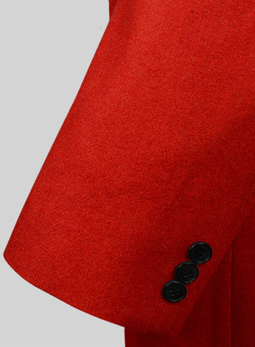Vintage Plain Red Tweed GQ Trench Coat - StudioSuits
