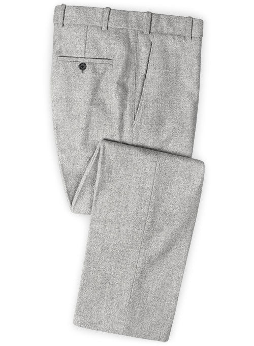 Vintage Rope Weave Light Gray Tweed Pants - StudioSuits