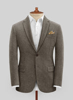 Vintage Dark Brown Herringbone Tweed Jacket - StudioSuits