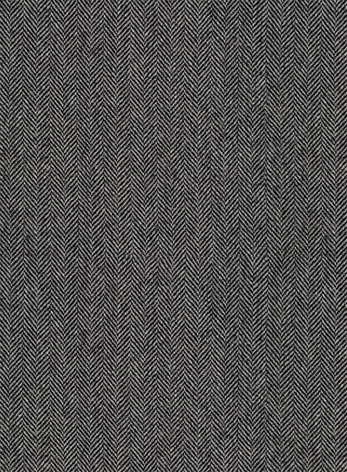 Vintage Herringbone Gray Tweed Patch Pocket Jacket - StudioSuits