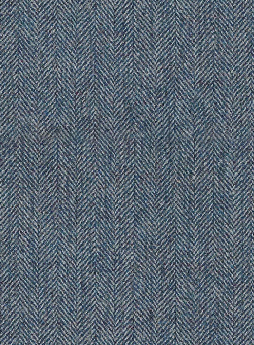 Vintage Herringbone Blue Highland Tweed Trousers - StudioSuits