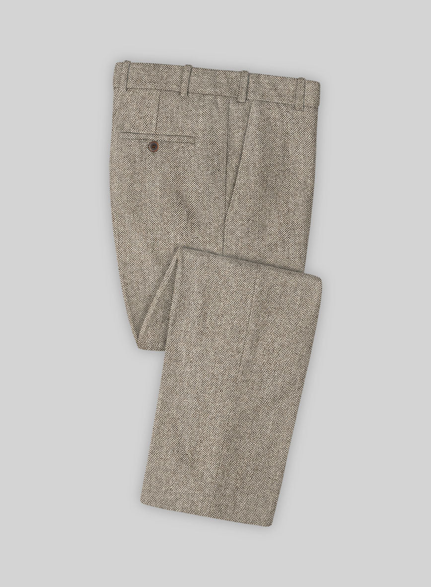 Vintage Herringbone Brown Tweed Pants - StudioSuits