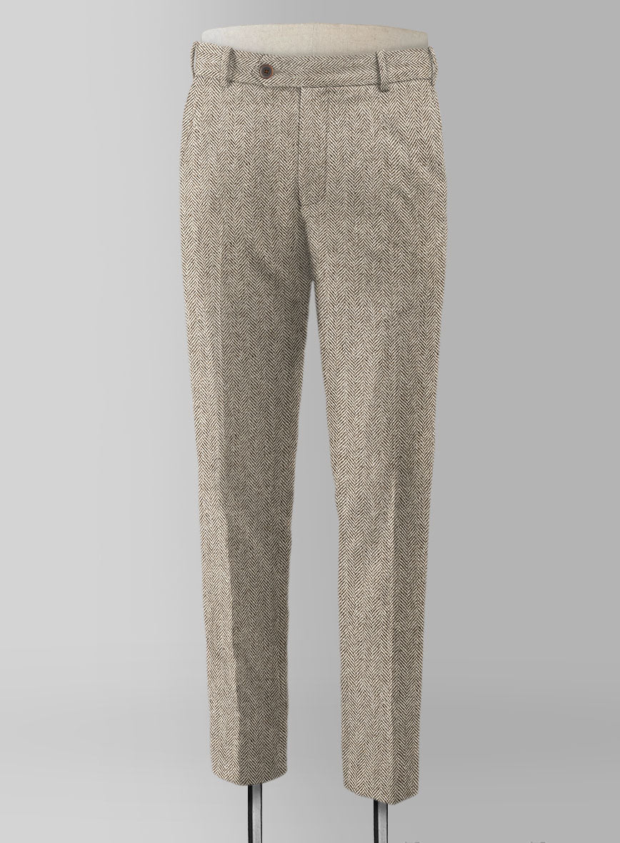 Vintage Herringbone Brown Tweed Pants - StudioSuits