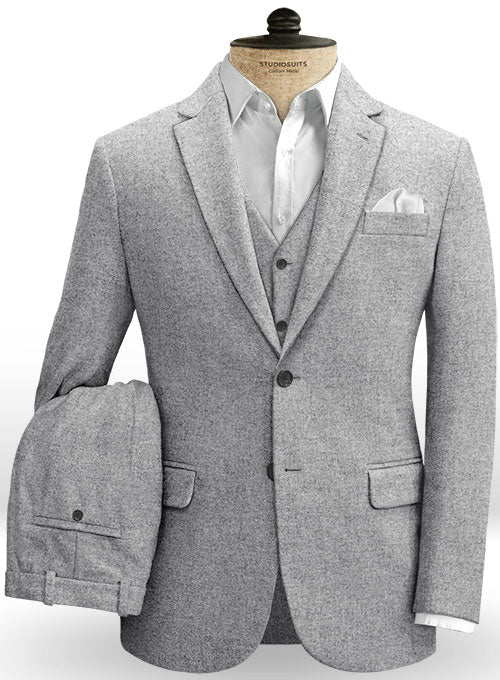 Vintage Plain Gray Tweed Suit - Ready Size - StudioSuits