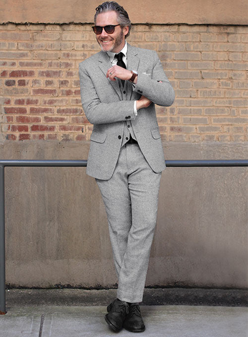 Vintage Plain Gray Tweed Suit - Ready Size – StudioSuits