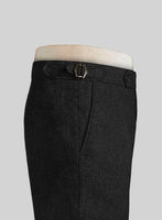 Vintage Plain Black Highland Tweed Trousers - StudioSuits