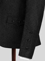 Vintage Plain Black Tweed Kilt Jacket - StudioSuits