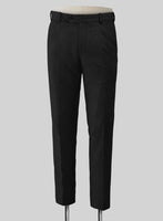 Vintage Plain Black Tweed Pants - StudioSuits