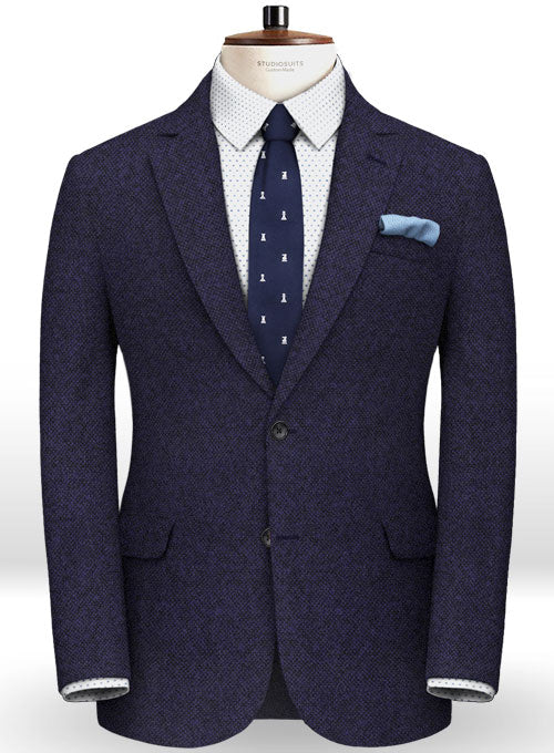 Vintage Rope Weave Purple Blue Tweed Jacket - StudioSuits
