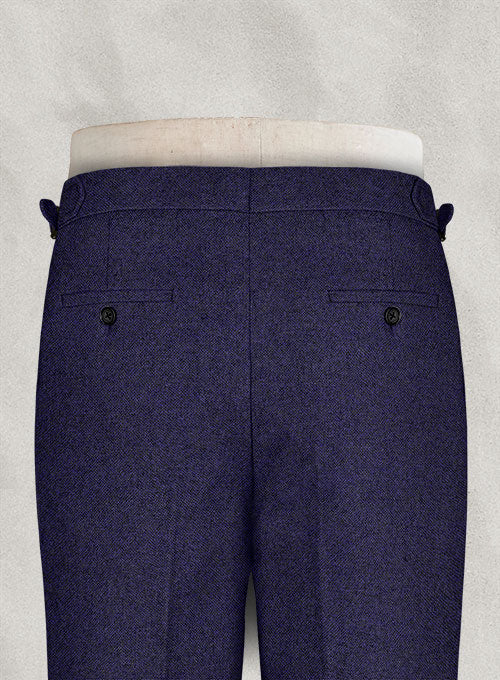 Vintage Rope Weave Purple Blue Highland Tweed Trousers - StudioSuits