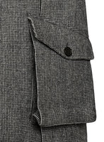 Vintage Gray Macro Weave Tweed Scottish Style Jacket - StudioSuits