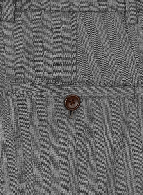 Washington Gray Stripes Pure Wool Pants - StudioSuits
