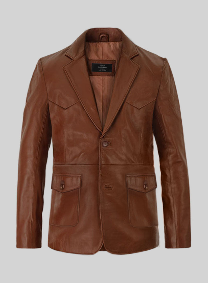 Western Leather Blazer - StudioSuits