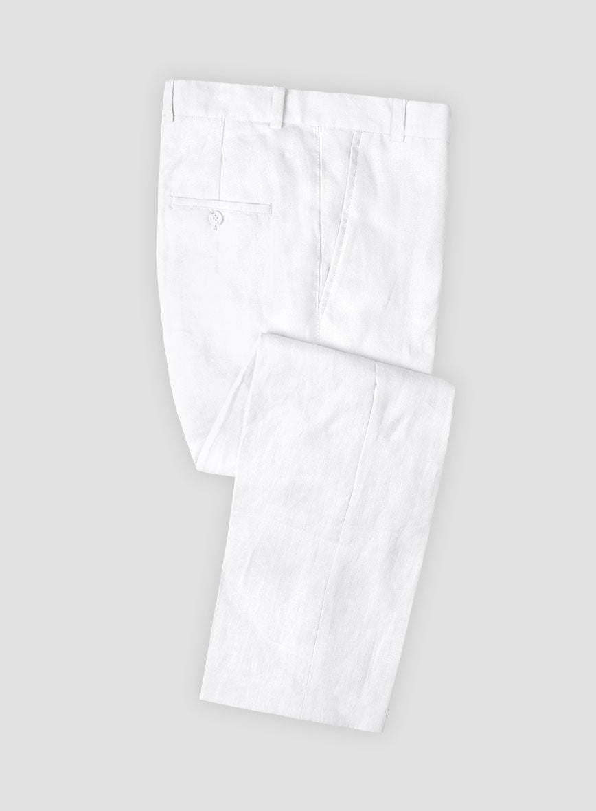 White Linen Pants - StudioSuits