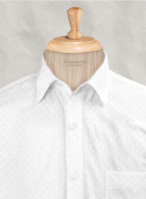 White Self Checks Shirt