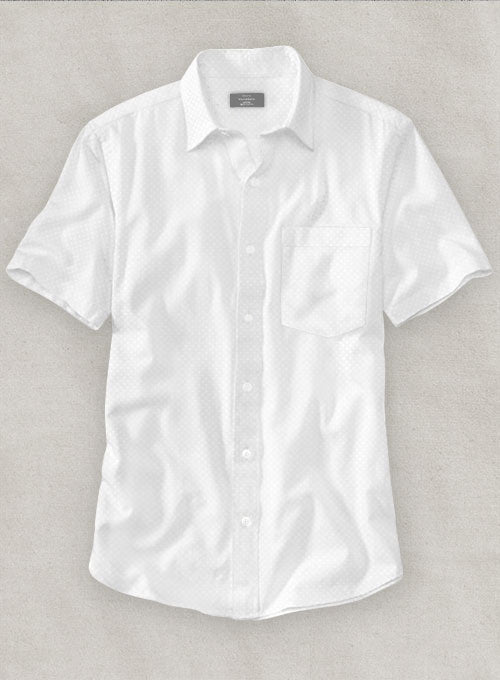 White Self Square Motif Shirt
