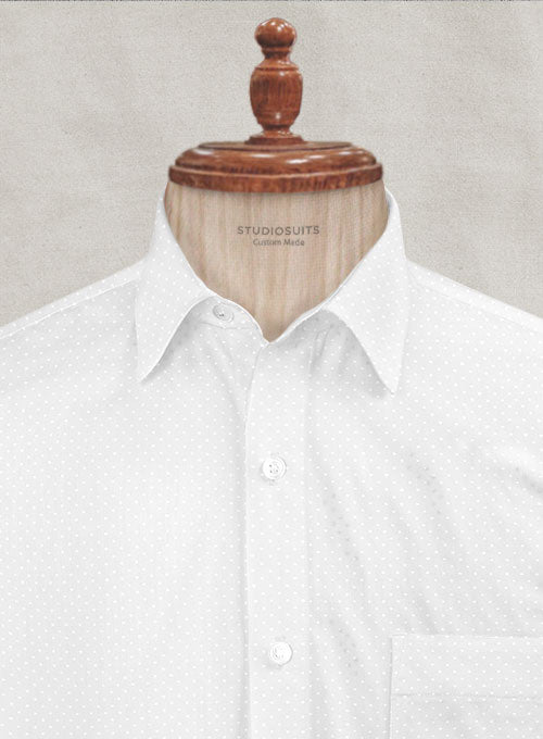 White Self Square Motif Shirt