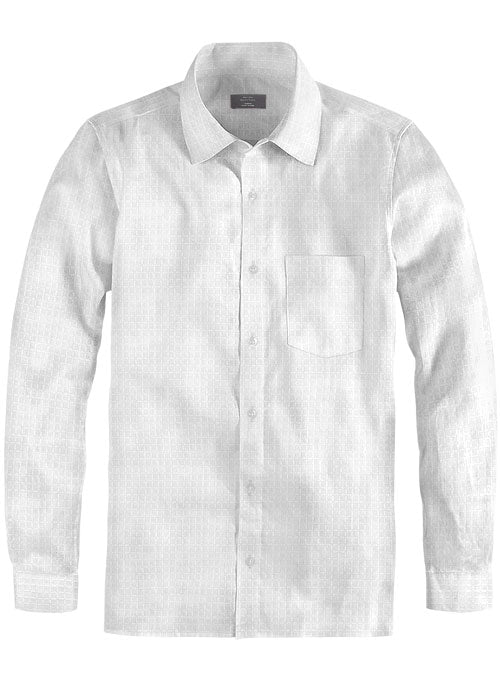 White Self Square Shirt