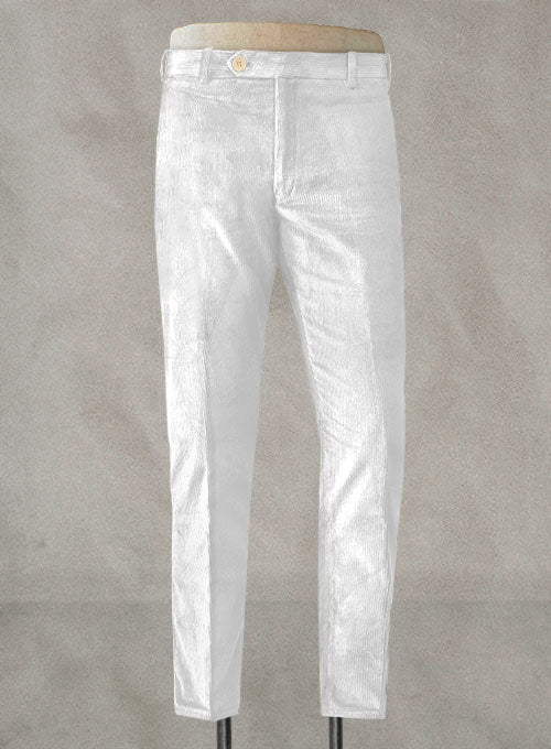 White Stretch Corduroy Suit - StudioSuits
