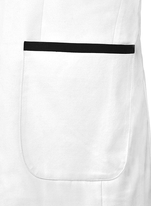 White Terry Rayon Jacket - Black Trims - StudioSuits