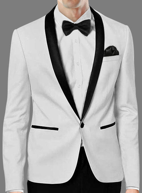 Chic White Jacket and Black Pants Suit - Blini Fashion House Black