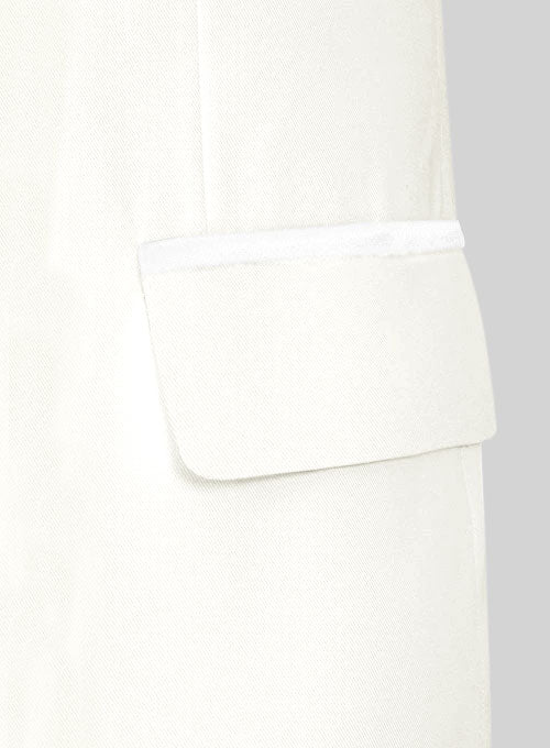 Ivory Wool Tuxedo Jacket - Satin Lapel - StudioSuits