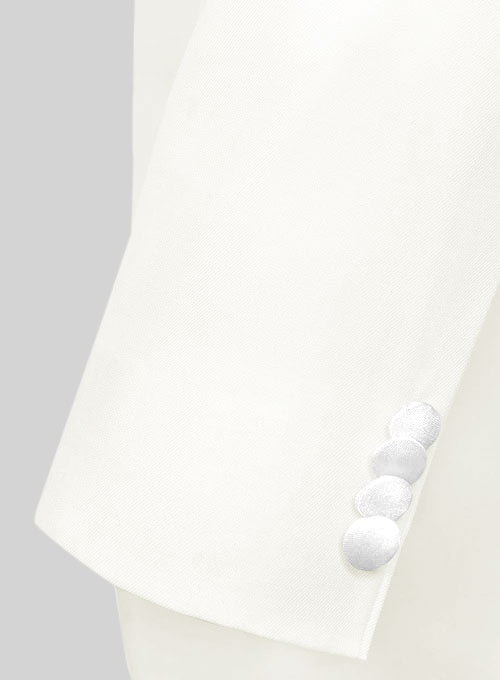 Ivory Wool Tuxedo Jacket - Satin Lapel - StudioSuits