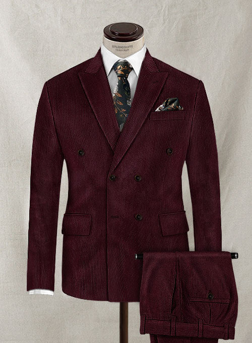 Wine Corduroy Suit- Ready Size - StudioSuits