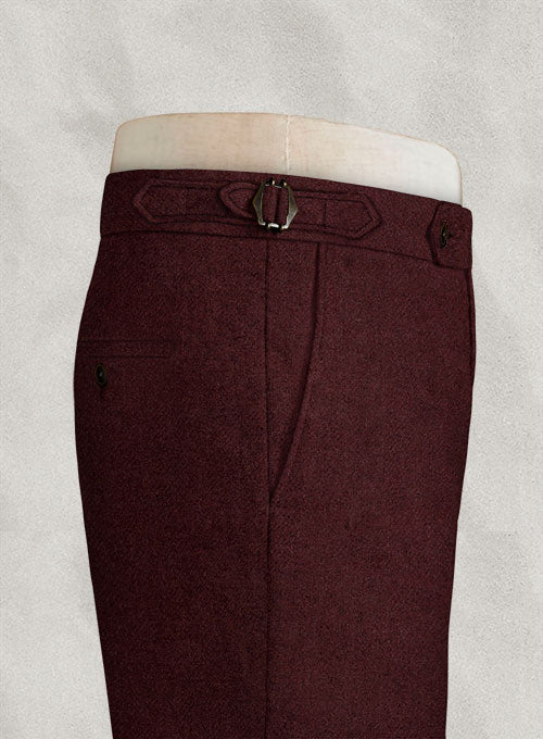 Wine Heavy Highland Tweed Trousers - StudioSuits
