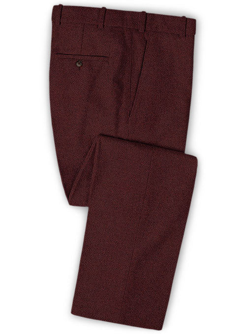 Wine Heavy Tweed Pants - StudioSuits