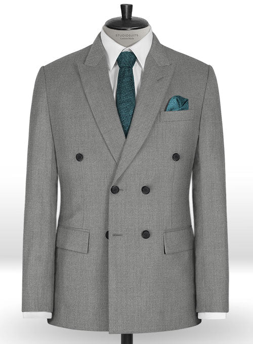 Worsted Mid Charcoal Wool Jacket - StudioSuits
