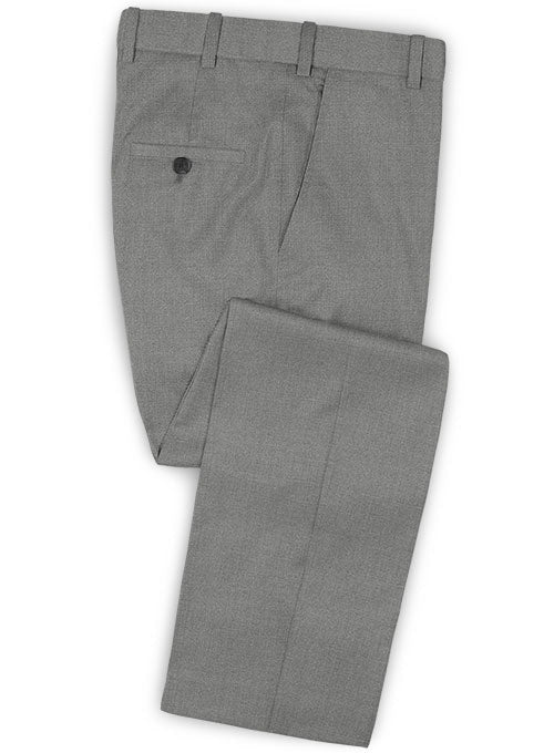 Worsted Mid Charcoal Wool Pants - StudioSuits