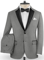 Worsted Mid Charcoal Wool Tuxedo Suit - StudioSuits