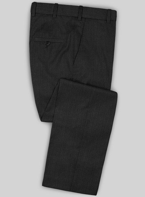 Worsted Dark Charcoal Wool Suit- Ready Size - StudioSuits