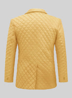 Yellow Bocelli Quilted Leather Blazer - StudioSuits