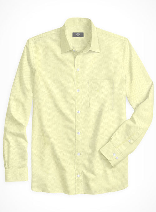 Yellow Herringbone Cotton Shirt