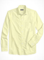 Yellow Herringbone Cotton Shirt