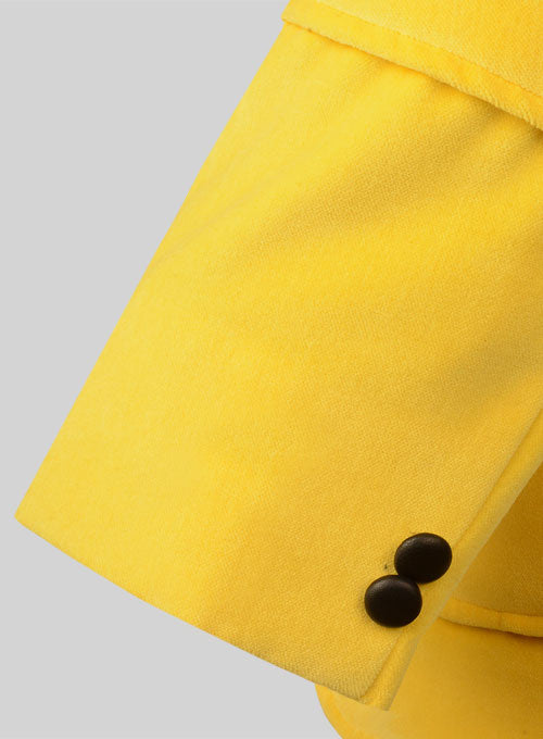 Yellow Velvet Breezer Style Jacket - StudioSuits